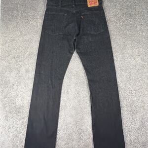 Levis Jeans Mens 34x32 (Fit 32x34) Raw Black Denim Factory 2nds Irregular Big E